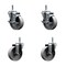 Service Caster Semi Steel Swivel Grip Ring Caster Set 44'' Wheels&7/16'' Stems-2 w/BRK, 4PK SCC-GR20S414-SSS-TLB-716138-2-S-2 - alternate 1